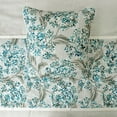 thumbnail image 2 of The HomeCentric King / Queen / Twin Blue Decorative Full 68"x18" Bed Runner WITH Two Pillow Cover, Cotton & Pearl Embroidery Bed Scarf on Cotton fabric - Blue Star Fauna, 2 of 5