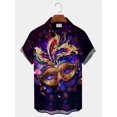 thumbnail image 3 of Camisa de Mardi Gras para hombre 2024, camisas casuales de manga corta con estampado 3D, ropa de calle, camisas hawaianas holgadas de talla grande para hombre, camisetas, 3 of 4