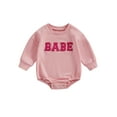 thumbnail image 1 of xiaxaixu Bébé Automne Romper Lettre Floue Broderie Manches Longues Col Rond Body Bébé Tenue d'Automne, 1 of 7