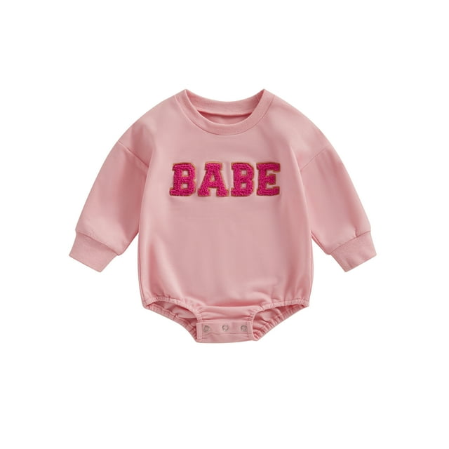 xiaxaixu Bébé Automne Romper Lettre Floue Broderie Manches Longues Col Rond Body Bébé Tenue d'Automne