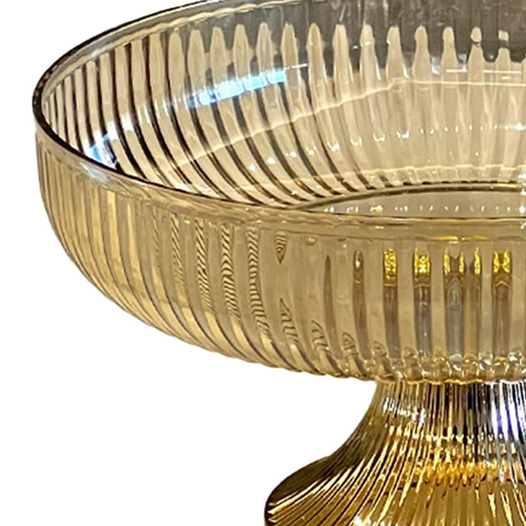 Large Gold Snack Bowl With shops Footed Pedestal