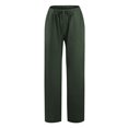 thumbnail image 5 of Flowy Pants for Women,  Women Summer Wide Leg Pants Drawstring Elastic High Waisted Lounge Pants Beach Casual Trousers with Pockets, 5 of 7