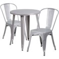 thumbnail image 1 of Bowery Hill 3 Pièces 24" Bistrot Patio en Métal Rond en Argent, 1 of 1