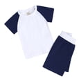 thumbnail image 3 of HAOYUNL 3M-13Y Baby Kids' Summer Cotton Outfit Toddler Youth Solid Color Short Sleeved Set for Children, 3 of 7