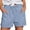 Light Blue, variant on WAYUTE Women's Shorts Straight Leg High Waist Sports Loose Shorts Trendy Solid Color with Pockets Stretchy for Summer Casual Outdoor