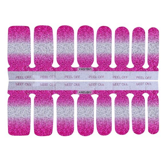 Nail Stickers Glitter Gradient Color Full Wraps Polish Stickers Decal Strips Self-Ashesive Nail Sticker Sets For Women Girls on Nails Short on Nail Tabs Nail Striping Tape Silicone Hand for Acrylic