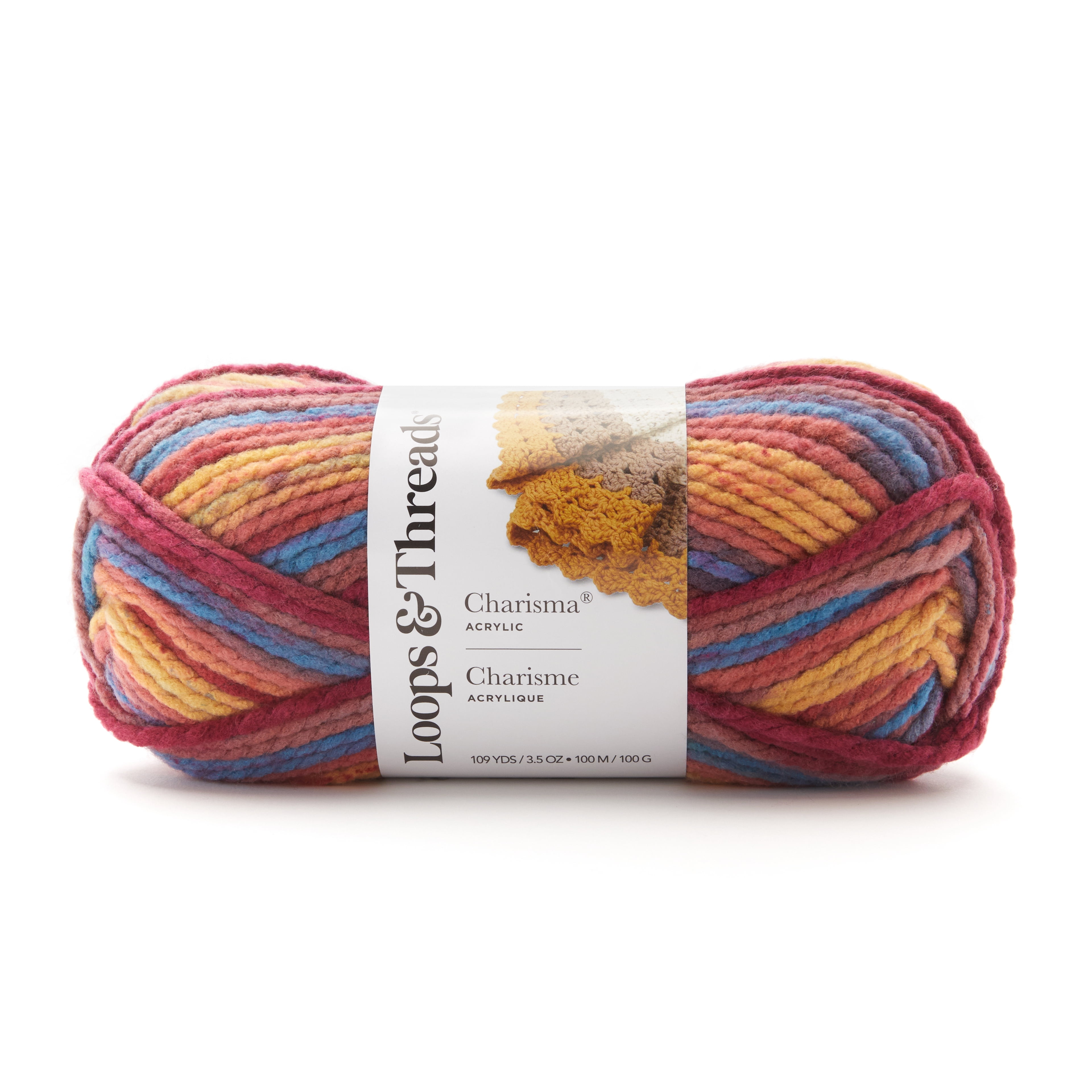Loops & Threads Charisma Yarn, Soft Bulky Weight Acrylic for Quick Knitting, Assorted Colors, 3.5 oz., 6-Pack