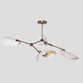 thumbnail image 3 of Stilnovo Style Four Arm Curved Disk Shade Branch Sputnik Chandelier Light Fixture Mid Century Raw Brass Chandelier, 3 of 5