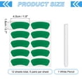 thumbnail image 2 of Uxcell 60 Pares de Calcomanías Deportivas para los Ojos, Tiras Negras Autoadhesivas para Debajo de los Ojos con Lápiz Blanco (Verde), 2 of 5