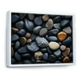 thumbnail image 2 of Designart "Patterns on the Rocky Beach V" Nautical & Beach Floater Framed Wall Art Living Room, 2 of 7