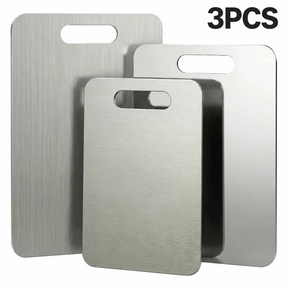 3 PCS Stainless Steel Cutting Boards Set for Kitchen, Non Toxic Metal Chopping Boards, Warp Proof Steel Cutting Board in 3 Assorted Sizes