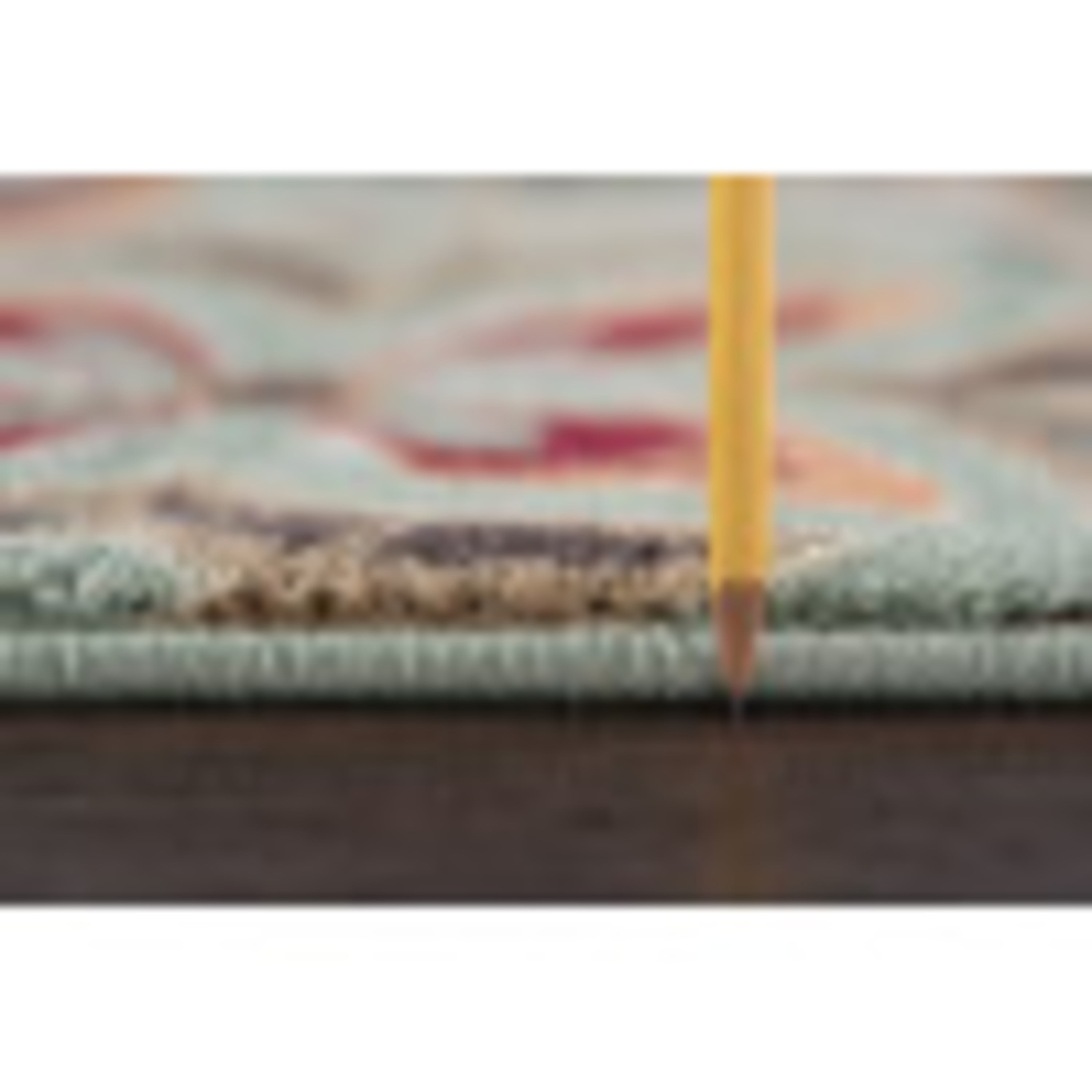 Deco Transitional 2' x 7.7' Seafoam and Red Polypropylene Indoor Area Rug