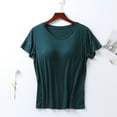 thumbnail image 6 of Skpblutn Plus Size Tops for Women Casual T shirt With Chest Pads Bra Underwear Bra Cups No Sl Ring Can Be Worn Outside The Home Wear T Tee Shirt Top, 6 of 6