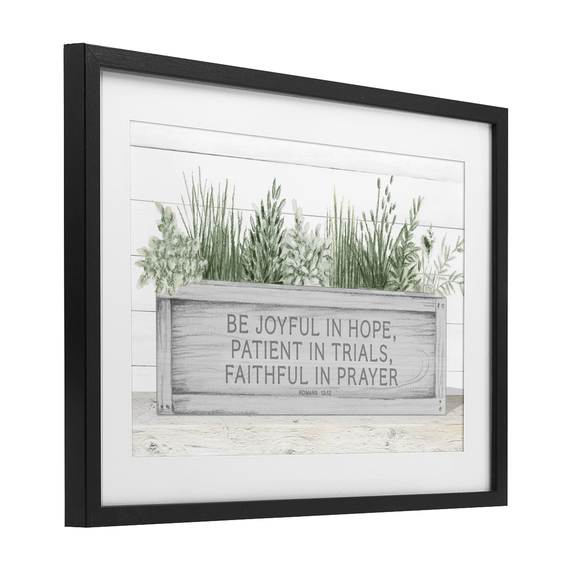Stupell Industries Be Joyful Flower Box Black Framed Print Under Glass, design by Janice Gaynor