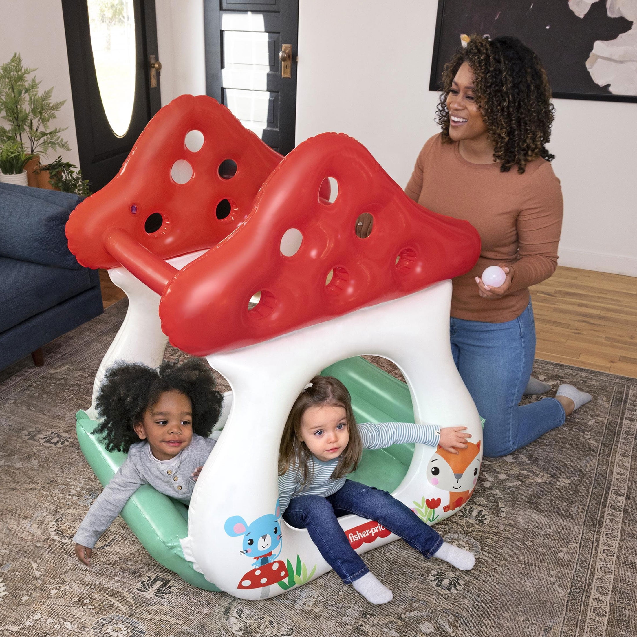 Fisher-Price Merry Mushroom Kids Indoor and Outdoor Ball Pit with 15 Play Balls
