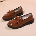 thumbnail image 7 of Xucatan Women's Patent Leather Tassel Loafers, Chunky Sole Slip-On Flat Shoes, Classic British Style Casual Shoes for Women, Plus Size Uniform Shoes Gift, 7 of 7