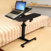 Follure Turnlift Sit-Stand Mobile Laptop Desk Cart With Side Table Black