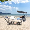 thumbnail image 6 of REDCAMP Portable Folding Hammock with Steel Stand, Foldable Hammock with Removable Canopy Pillow and Storage Net for Outdoor Yard Beach, 264lbs Capacity, 6 of 9