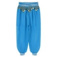 thumbnail image 5 of YONGHS Women's Belly Dance Arabic Performance Harem Pants Chiffon Shiny Beads Tassel Trousers Sky Blue One Size, 5 of 7