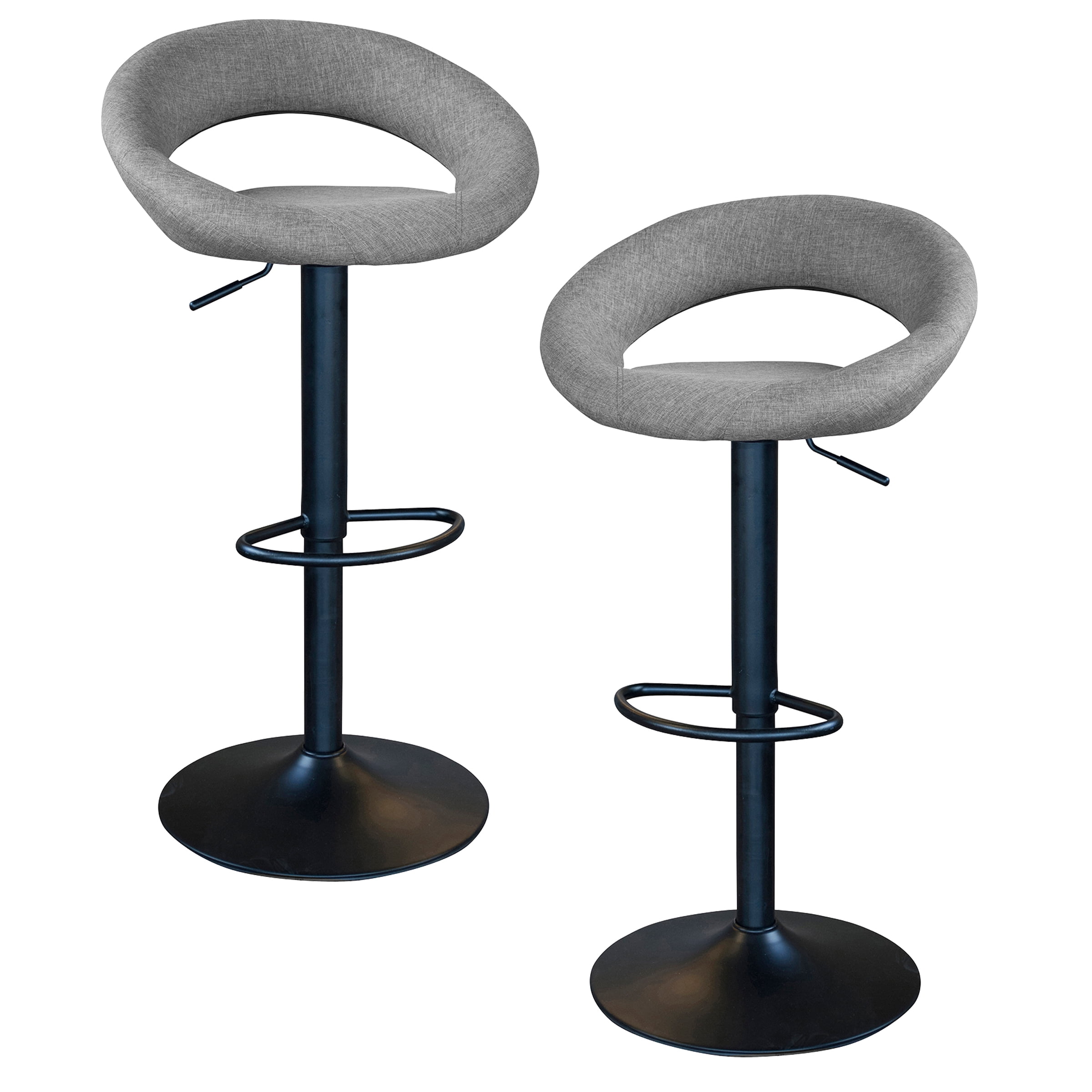 AmeriHome Classic Charcoal Gray Fabric Bar Stool Set - Walmart.com - Walmart.com