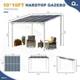 thumbnail image 6 of Leukture 10' x 10' Wall Mounted Lean to Metal Awnings with Sloped Roof Outdoor Patio Gazebo Awning for Backyard Deck White, 6 of 7