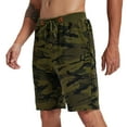 thumbnail image 4 of Tyhengta Mens Shorts Casual Cotton Workout Shorts Drawstring Zipper Pockets Elastic Waist Camouflage army green 40, 4 of 10