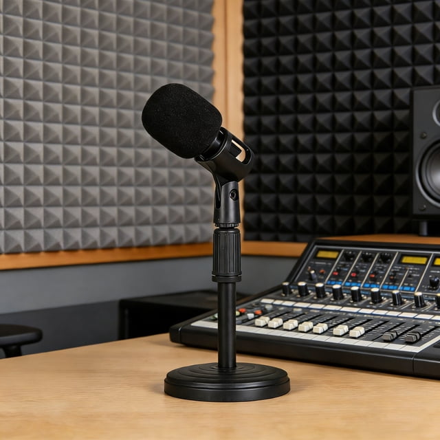 Support de Microphone de Bureau, Hauteur Ajustable, Support Télescopique, Base Ronde Stable, Support de Microphone, Support d'Enregistrement, Support de Diffusion en Continu, Support de Karaoké, Support à Angle Flexible, Support de Microphone Portable