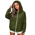 thumbnail image 3 of Fancifize Girls Cozy Fleece Hoodie Jacket Full Zip Long Sleeve Hooded Sweatshirt Teens Kids Fall Lightweight Tops with Pockets, 3 of 7
