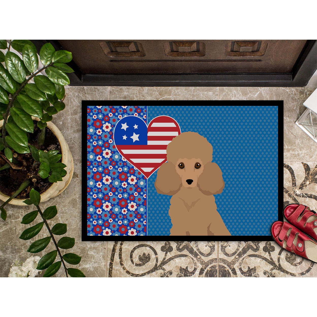 Toy Apricot Poodle Indoor or Outdoor Mat 24x36