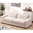 thumbnail image 2 of Modern Beige Corduroy 3-Seater Sofa with Sleek Design for Living Room, 2 of 11
