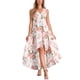 thumbnail image 2 of Vestido Maxi INSPIRE CHIC para mujer, casual, con escote en V, estampado floral, con cinturón, sin mangas, largo, talla XS, blanco, 2 of 6