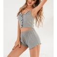 thumbnail image 4 of Richie House Pajamas Set Crop Sleepwear Womens Button Sleeveless Nightwear Pj RHW2924-D-XS, 4 of 7