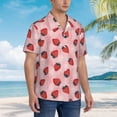 thumbnail image 3 of Pofeuu Strawberries Print Hawaiian Shirt for Men Sleeves Casual Button Down Summer Beach Dress Shirts T-Shirts,XX-Large, 3 of 7