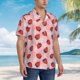 thumbnail image 3 of Balery Strawberries Camisas hawaianas de manga corta para hombre, camisas playeras de corte holgado, camisas de vacaciones con botones,Small, 3 of 7