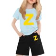 thumbnail image 2 of LRen Girls Outfits Size 10-12 Animal Print Short Sleeve T-Shirt & Shorts Set Crewneck Casual Summer 2pc Children's Suit Preppy Clothes, 2 of 4