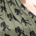 thumbnail image 3 of Green Bigfoot Pattern Blanket,Comfortable Soft Flannel Throw Blanket,All Season,Warm Lightweight Blankets for Sofa Bed Couch Living Room Chair,30"x40", 3 of 4