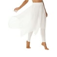 thumbnail image 3 of Doomiva Skirted Leggings for Women Asymmetrical Sheer Chiffon Ballet Dance Leggings Chiffon Pantskirt White 3XL, 3 of 7