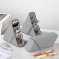 thumbnail image 6 of WWC Triangle Pencil Case, Large Capacity Silicone Foldable Standing Pencil Pouch, Portable Vertical Desk Organizer for School Office Makeup, Gray, 6 of 6
