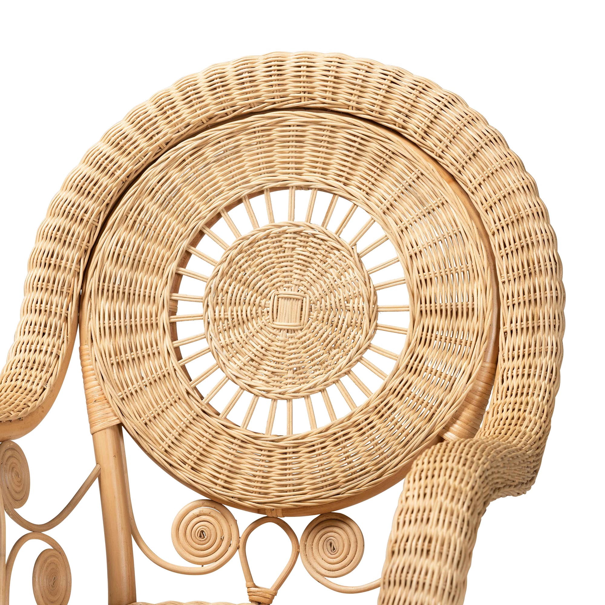 bali & pari Putri Rattan BOHO Accent Chair, Natural Brown