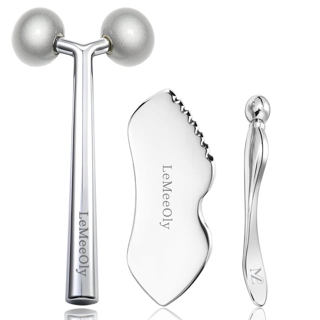 Set de herramientas para el cuidado de la piel facial LeMeeoly Face Roller Massager