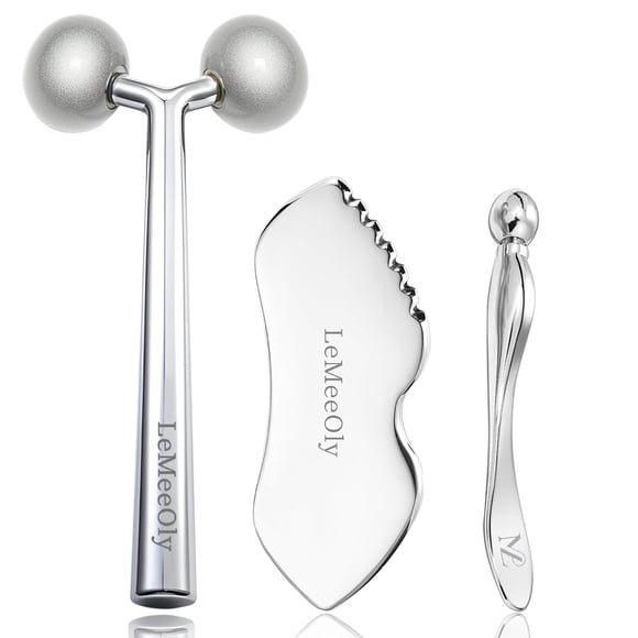 Set de herramientas para el cuidado de la piel facial LeMeeoly Face Roller Massager