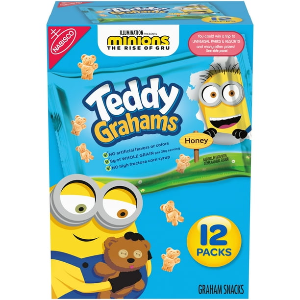Teddy Grahams Honey Graham Snacks, 12 Snack Packs