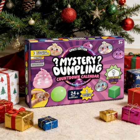 Dumpling Squishys 2026 Squishys Advent Calendar - 24 Days of Mystery Dumpling Squishy Toys Surprise Gift Set Bright Giftable Holiday Box(24 Random Dumplings) Crazy Gifts for Fun
