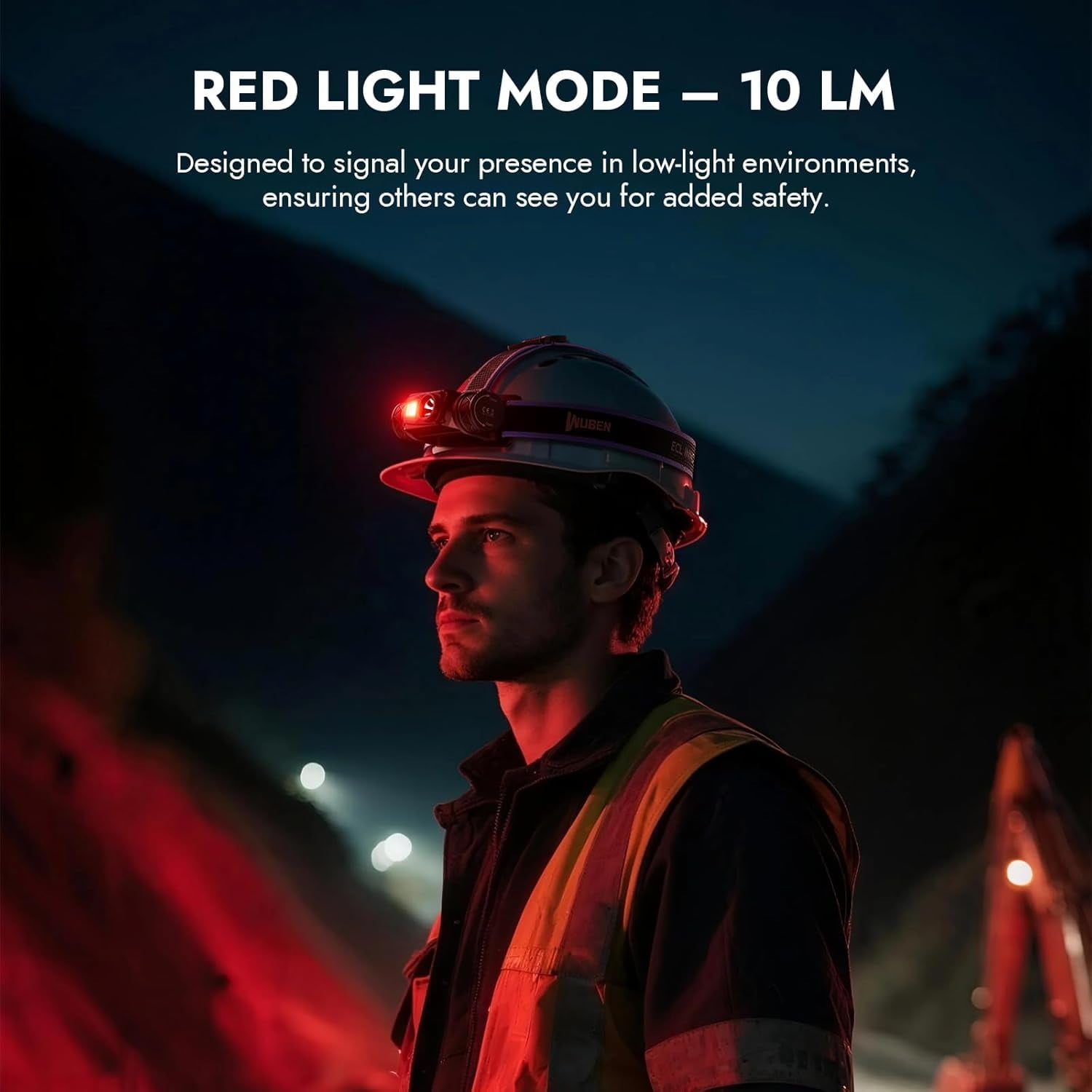 WUBEN H1 Pro Rechargeable Headlamp: 1200LM Ultra Bright LED, 11 Modes, 180° Adjustable IP66 Red Light for Outdoor Activities