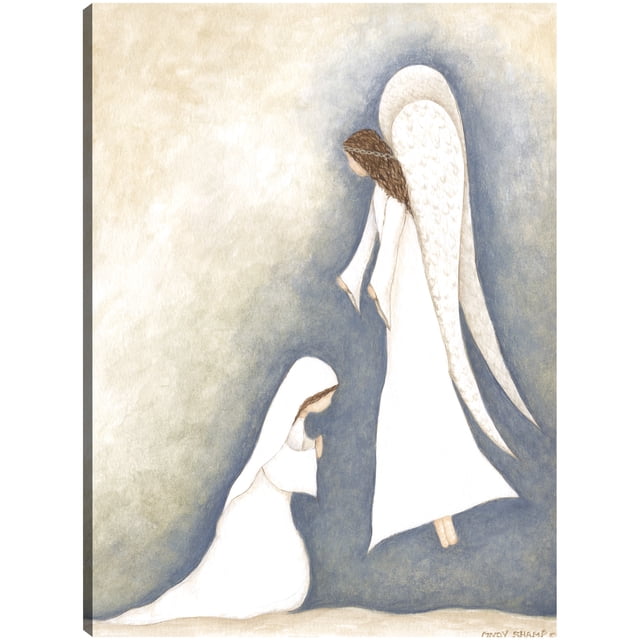 Cuadro Decorativo - María y Ángel Jr Impresión en canvas, estrechado.