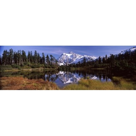 Reflection of mountains in a lake Mt Shuksan Picture Lake North Cascades National Park Washington State USA Canvas Art - Panoramic Images (18 x (Best Parks In Washington)