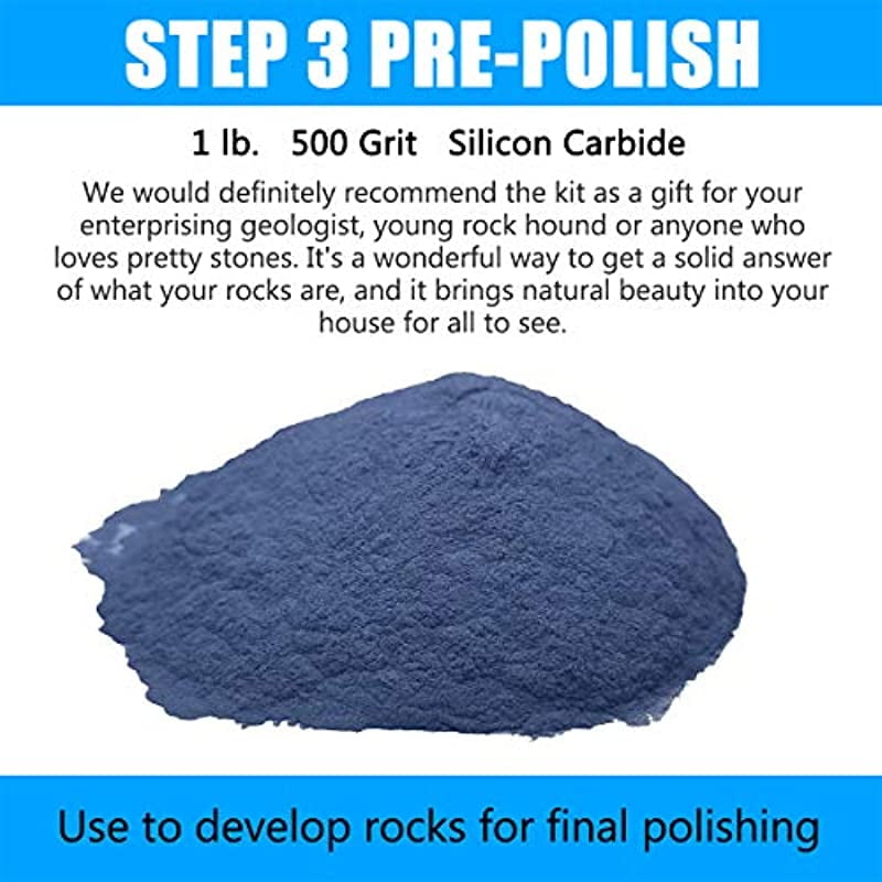 4 Polishing Grits 4Steps for Tumbling Stones Tonmp 3 Pounds Rock
