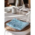 thumbnail image 6 of Light Blue Teal Cloth Napkins Set of 4 Reusable Dinner Napkins, Retro Botanical Abstract Art Cocktail Napkin Washable Table Napkins for Wedding/Holiday Party/Baby Shower 20"x20", 6 of 7
