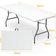 thumbnail image 3 of 8FT（30" x 96"） Folding Table, Indoor Outdoor Heavy Duty Picnic Table with Carrying Handle,Plastic Fold up Table for Picnic, Party, Camping，Office - White, 3 of 17