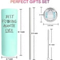 thumbnail image 6 of Best Auntie Tumbler Gifts for Auntie from Niece Mother''s Day Gifts for Auntie from Nephew 20 oz Skinny Tumbler Auntie Birthday Christmas Presents Auntie Bday Cup Gift Set With Lid Staw Keychain, 6 of 6